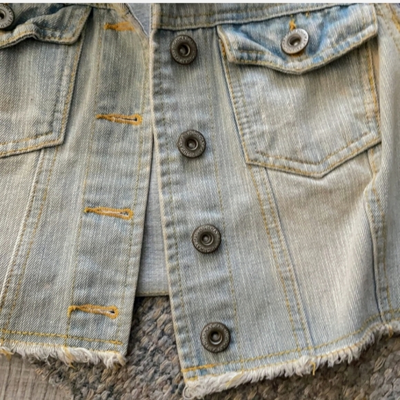 Girls sz large vintage crop jean vest - Picture 5 of 5